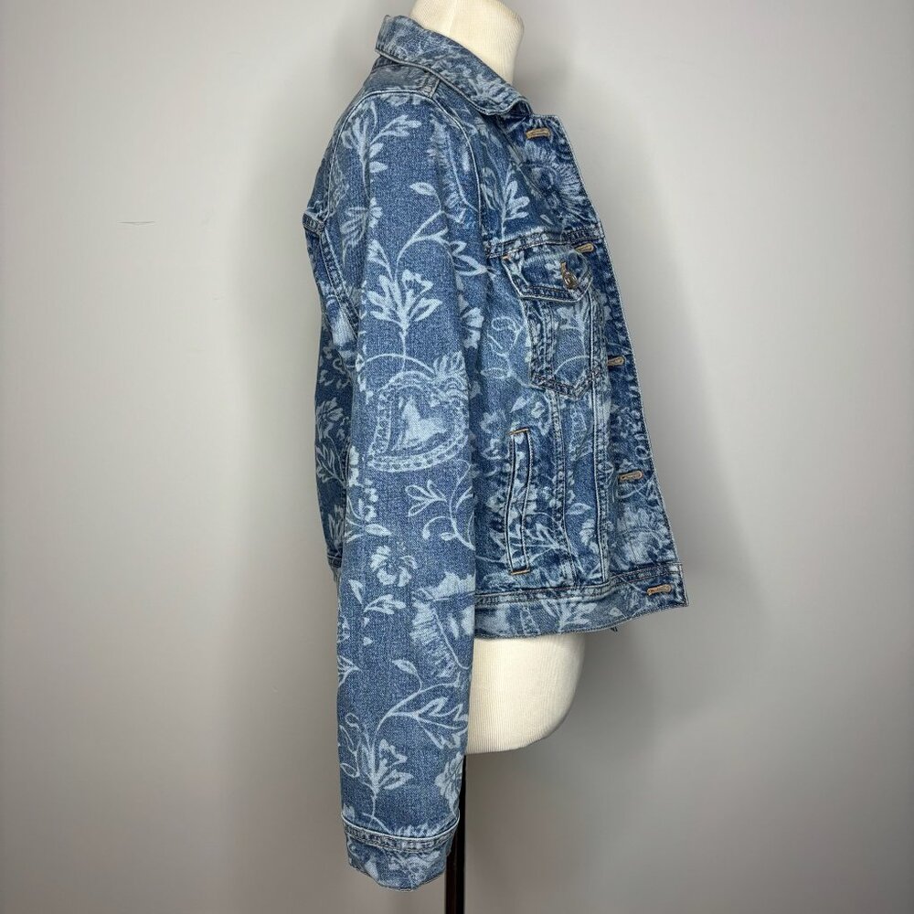 American Eagle - Blue Patterned Jean Jacket - image 4